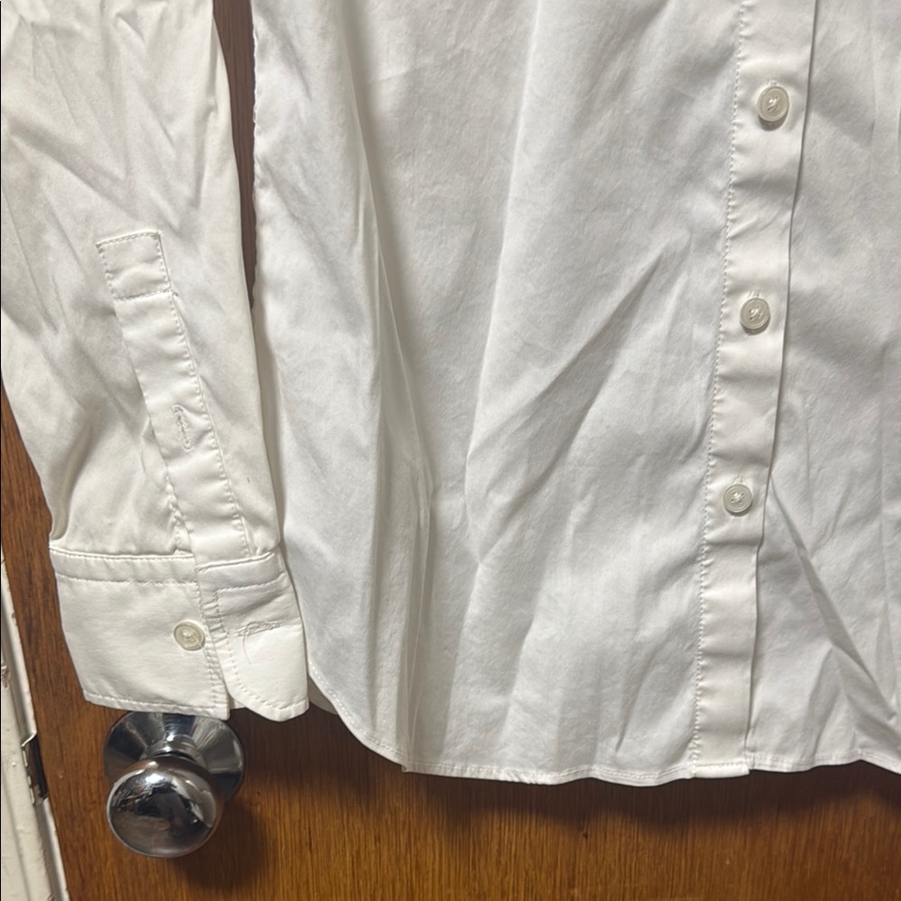 Ann Taylor White Button Down Long Sleeve Shirt - Picture 3 of 7